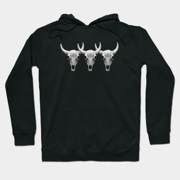 Cow Steer Skull , triple Photograph Hoodie by IrenesGoodies